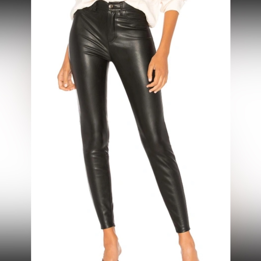Free People Faux Leather Pants in Black